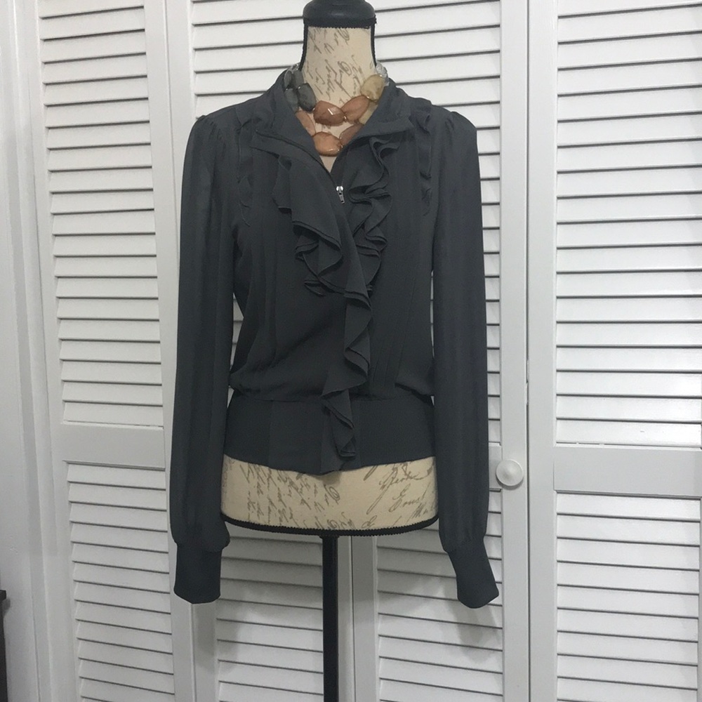 Express Sheer Ruffle Jacket - image 2